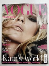 VOGUE UK Magazine KATE MOSS December 2014 Vintage British Fashion Subscription