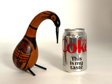 Vintage Peruvian Folk Art Carved Gourd Bird Statue Hand Crafted 16.5cm Tall