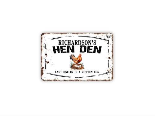 Personalized hen den sign - den,