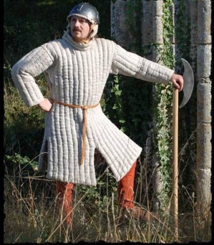 White color gambeson medieval - gambeson,