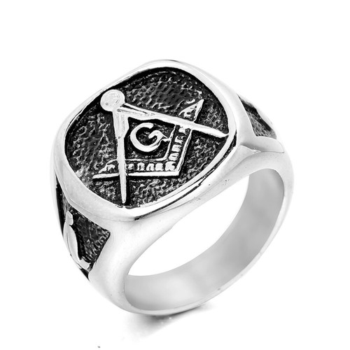 Men masonic signet ring - signet,