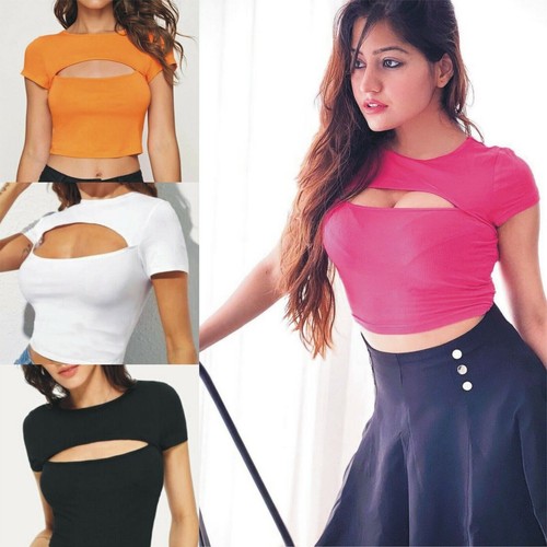 Keyhole crop shirt - keyhole, women's