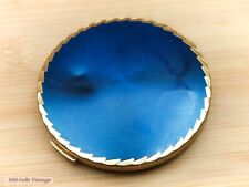 Stratton Distressed Metallic Blue Vintage Make Up/Powder Compact-1li