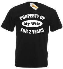 Property Wife 2 Years T-Shirt, 2nd Wedding Anniversary Gifts For Men Him Husband
