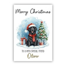 Personalised Black Flat Coated