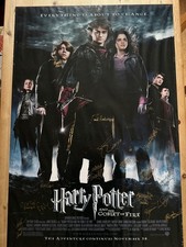 RARE WARNER BORTHERS HARRY POTTER ADVERTISEMENT POSTER SIGNED AUTOGRAPHS WATSON