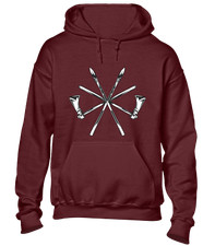 AXE AND SPEARS HOODY HOODIE NATIVE AMERICAN INDIAN COOL WARRIOR DESIGN TOP