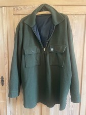 SWANNDRI Men's Ranger Wool Overshirt Jacket Olive Green 1/4 Zip L New Zealand