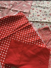 Fabric remnants with colour red, polka dot , includes Rose & Hubble 