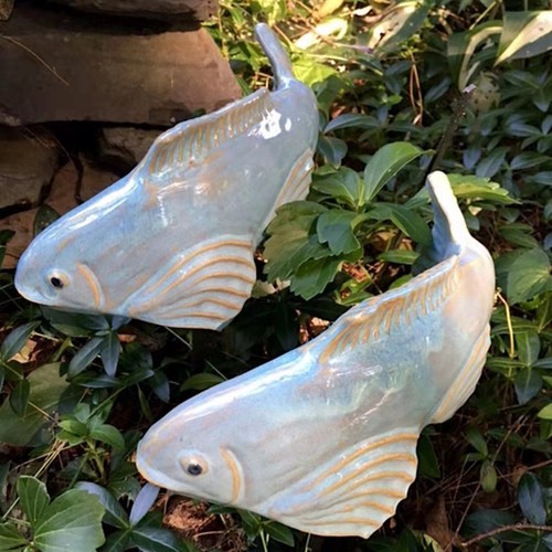 Colorful koi fish - colorful, stake