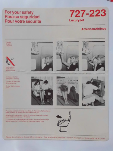 Safety card american - card, airlines