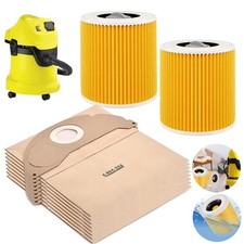 14PCS/Set Dust Bags &Filter for Karcher WD2 WD3 A2004 NV3 Wet Dry Vacuum Cleaner