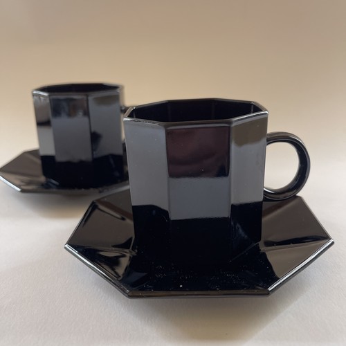 Vintage arcoroc black glass - arcoroc,