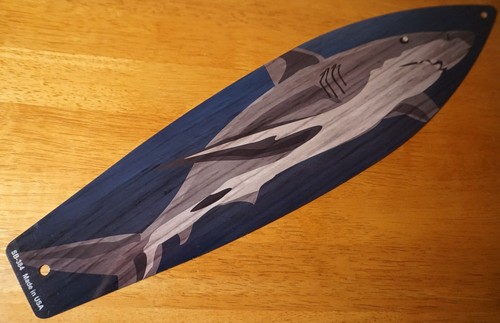 Great white shark surfboard - white,