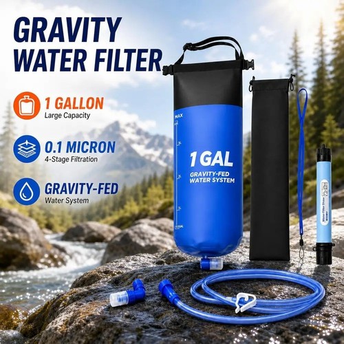 Gallon gravity water filter - water,