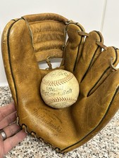 Rare Vintage Mitsukoshi leather japan baseball fielders Glove pitcher with ball