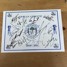 Wigan Athletic FC Hand Signed Autographs A4 2010/11 Season