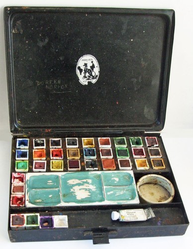 Vintage watercolours metal - vintage,