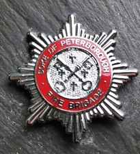 SOKE OF PETERBOROUGH FIRE BRIGADE CAP BADGE. Chrome Variant