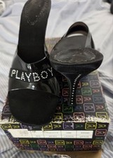 Vintage Playboy Heels Shoes Rhinestone-Vegas-Size 8.5-Style #4601-early 2000's