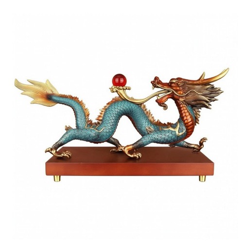 Copper dragon statue with - dragon,