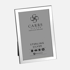 Carrs Silver Photo Frame. Modern Design with Wood Back in Sterling Silver 8"x6"