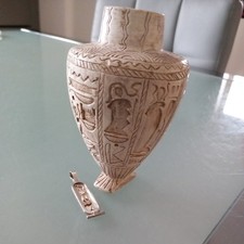 Antique Silver Egyptian Revival Pendant and stone vase collection clearance 