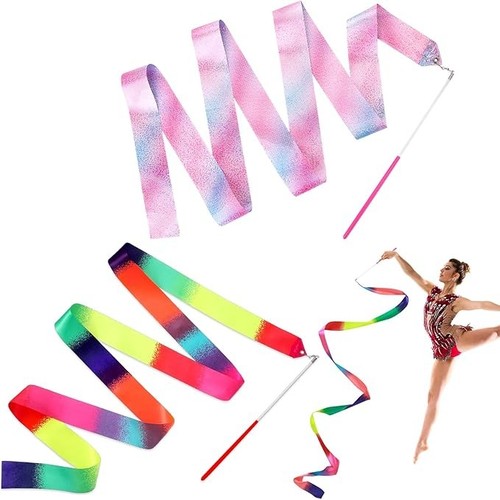 2pcs rainbow dance ribbons - 2pcs,