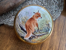 KINGSLEY FOX  ENAMEL PAPERWEIGHT - RARE - SIGNED S. SMITH MOORCROFT ARTIST