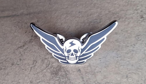 Winged skull metal - skull, badge