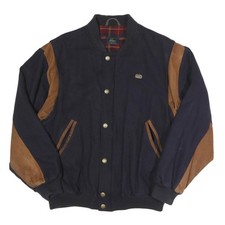 LACOSTE Mens Navy & Brown Wool