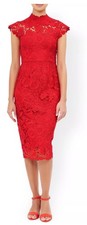 BNWOT Monsoon Stunning  Audrie Red Lace Dress UK 14  