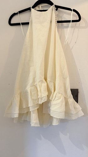 Zara cream ruffled halter - cream,