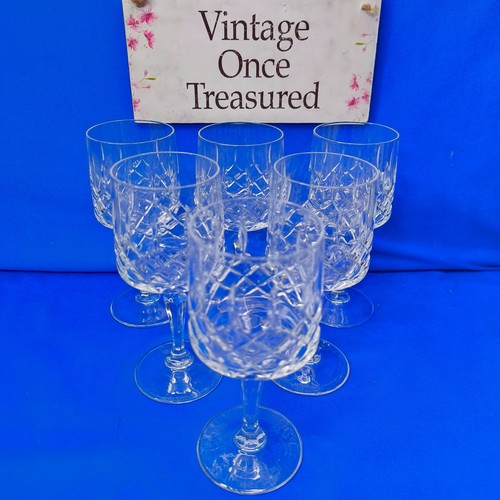 Set vintage cut crystal wine - set,