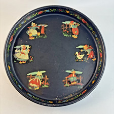 Vintage 1950's Black Round