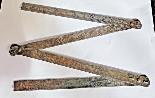 Vintage folding metal rule
