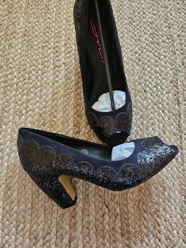 Dolcis black sparkle shoes - dolcis.,
