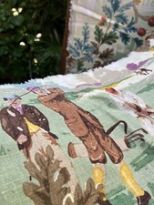 Vintage X4 1930s / 1940s Pieces Of Golf Theme Fabric