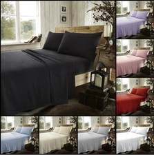 100% Brushed Cotton Thermal Flannelette Fitted Or Flat Bed Sheets Or Pillow Case