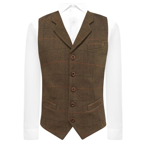 Luxury dijon brown herringbone - brown,