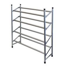 JVL Silver Four Tier Shoe Rack