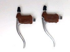 Weinmann Aluminium Brake Levers Brown Hoods Vintage Retro Steel Road Racing Bike