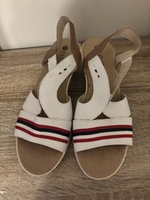 Pavers White Leather Wedge