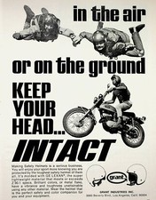 1971 Grant Motorcycle Sky Diving Safety Helmet - Vintage Ad