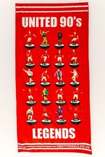 Man United 90s Legends microfibre beach towel with bag MUFC Subbuteo Manchester