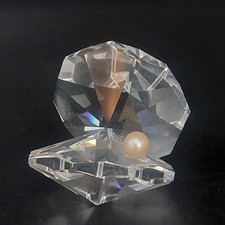 Crystal Clam Shell With Pearl Swarovski Style Vintage