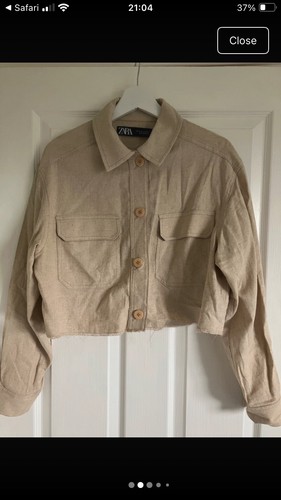 Zara linen mix - beige, cropped