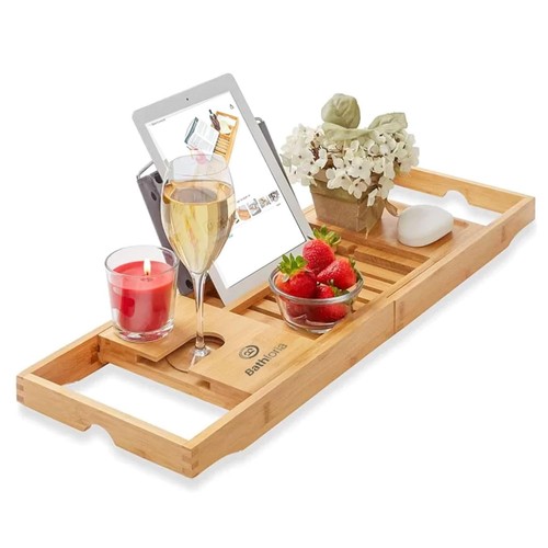 Extendable wooden bath caddy - bath,