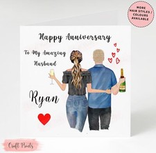 Personalised Happy Anniversary Card Husband Wife Boyfriend Girlfriend Partner