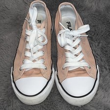 Fila Girls Rose Pink Lace Up Canvas Shoes Size 2